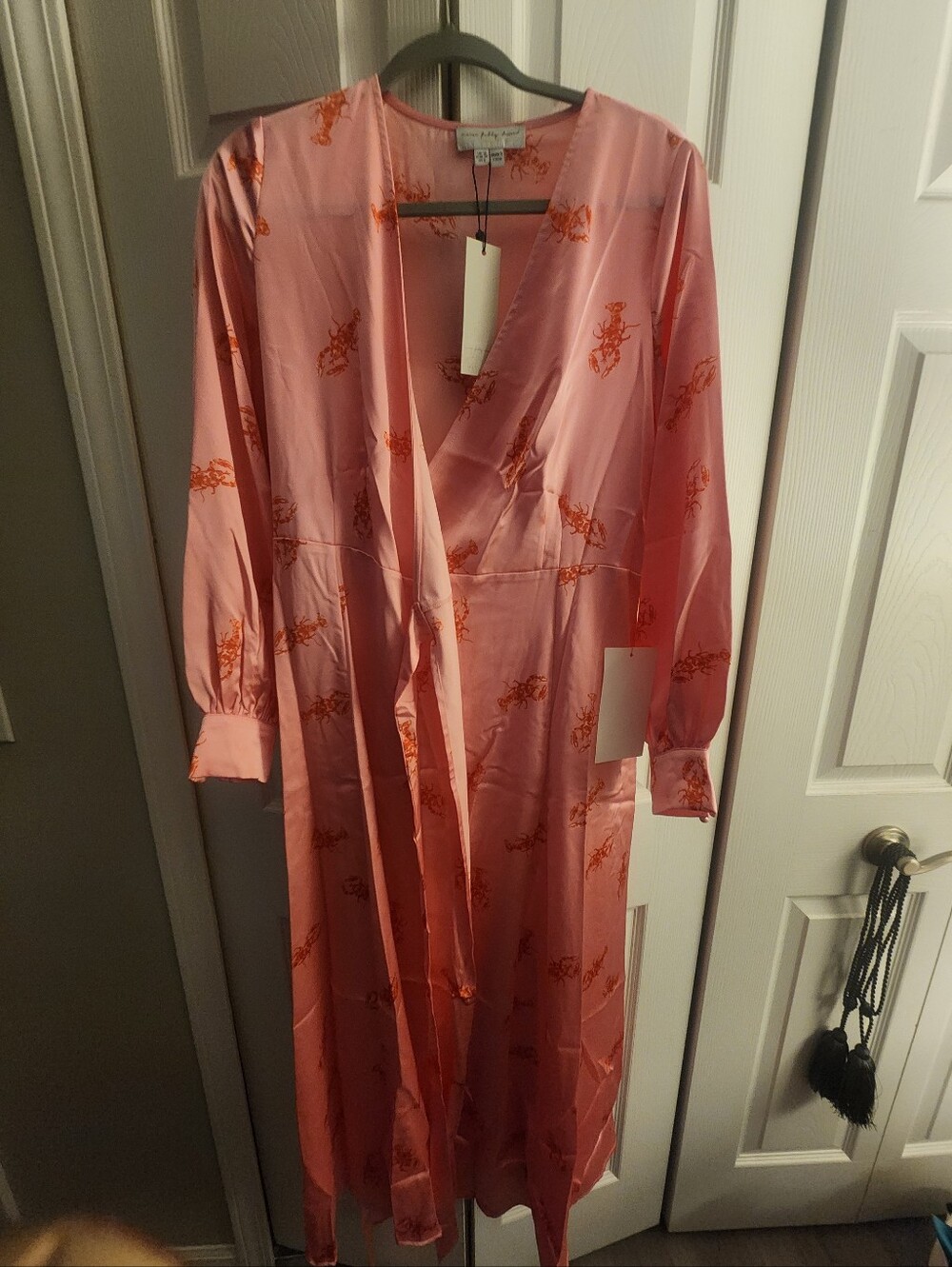 Never Fully Dressed Pink Dress with Red Lobster Print